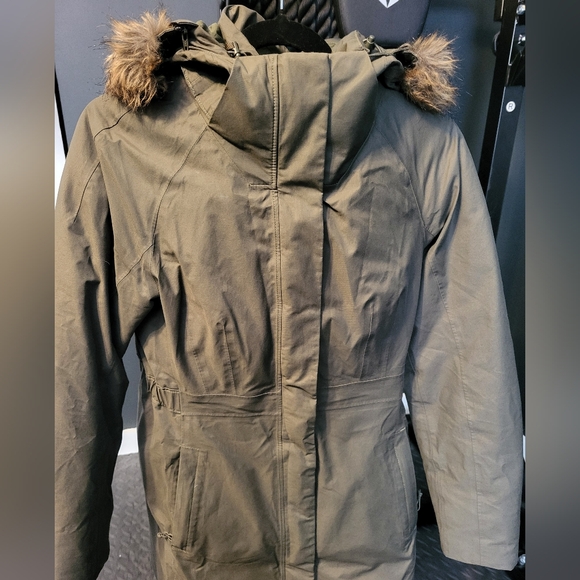 North Face Jump Down Women's Parka size Small in color taupe green - Picture 10 of 12